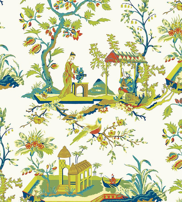 Scalamandre Ch'In Ling Multicolor On Ivory Wallpaper SC 0011WP81212