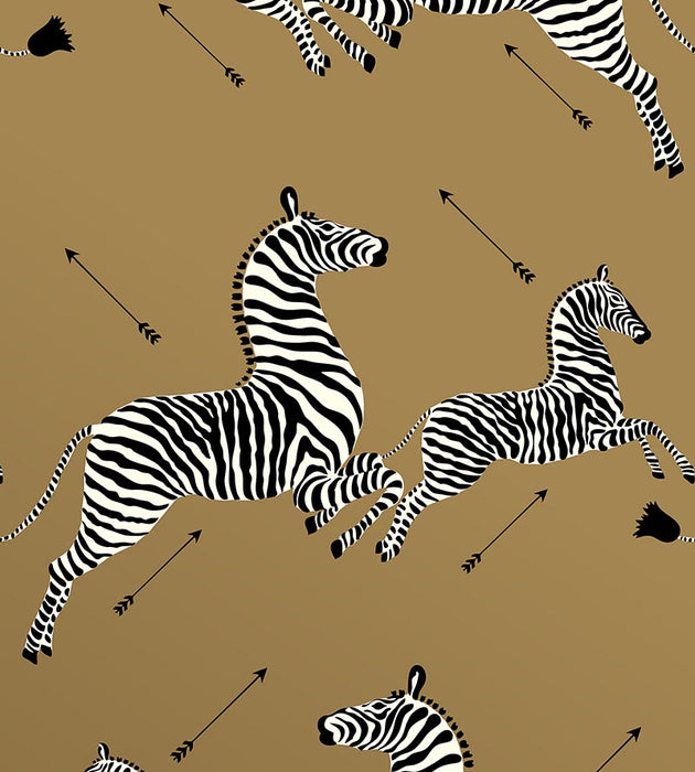 Scalamandre Zebras - Vinyl Gold Wallpaper Sample SC 0011WP81388MV