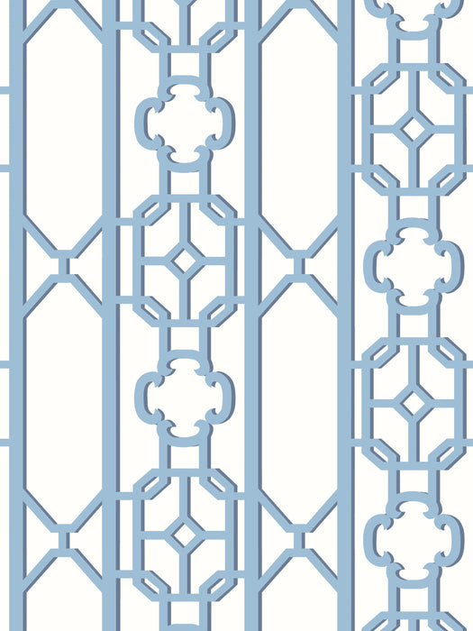 Scalamandre Joanna Fret Blue Jay Wallpaper Sample SC 0011WP88582D