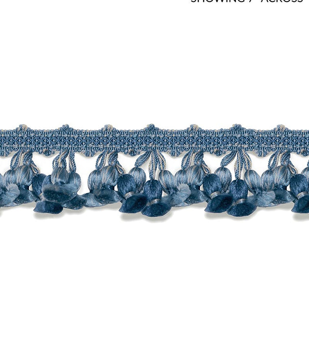 Scalamandre Newport Tassel Fringe Med Blue, Dk Blue & Grey Trim SC 0012FT1103