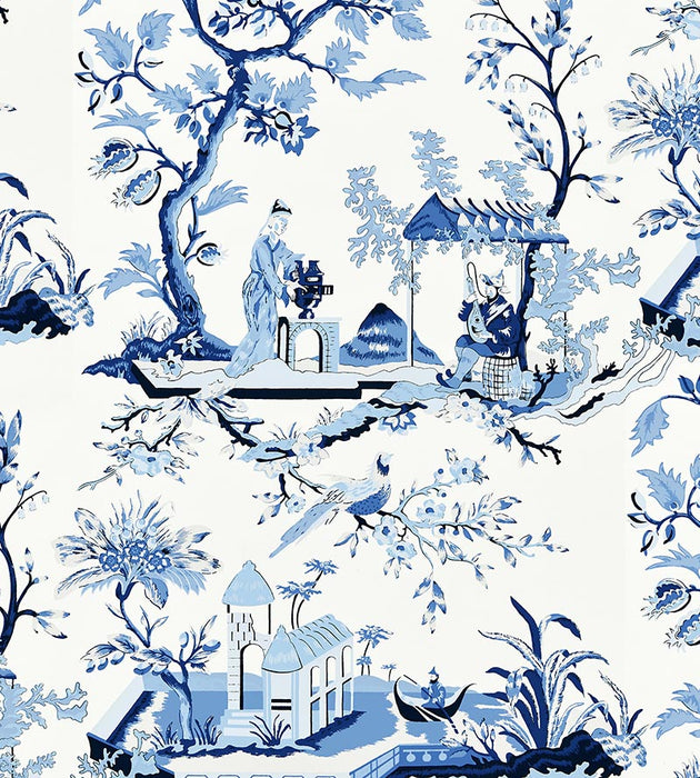 Scalamandre Ch'In Ling Porcelain Wallpaper Sample SC 0012WP81212