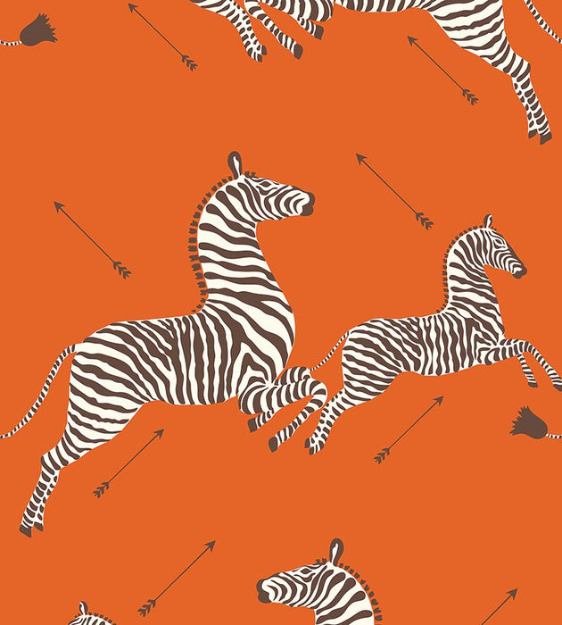 Scalamandre Zebras - Vinyl Orange Wallpaper SC 0012WP81388MV