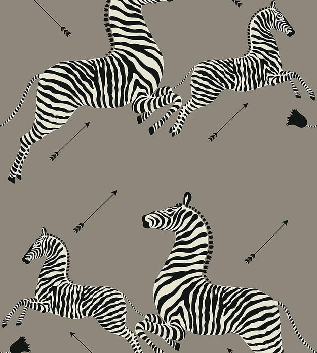 Scalamandre Zebras - Removable Grey Wallpaper Sample SC 0013WP81388PS