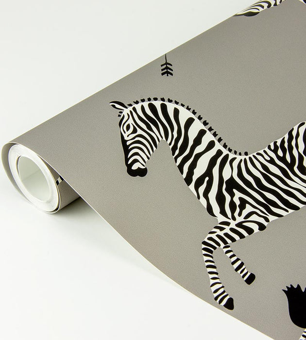 Scalamandre Zebras - Removable Grey Wallpaper Sample SC 0013WP81388PS