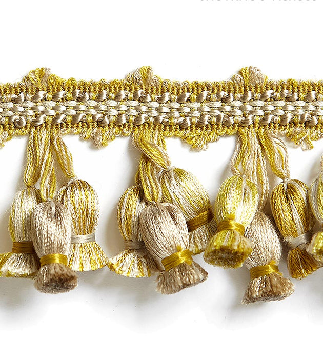 Scalamandre Newport Tassel Fringe Citron Trim Sample SC 0015FT1103M