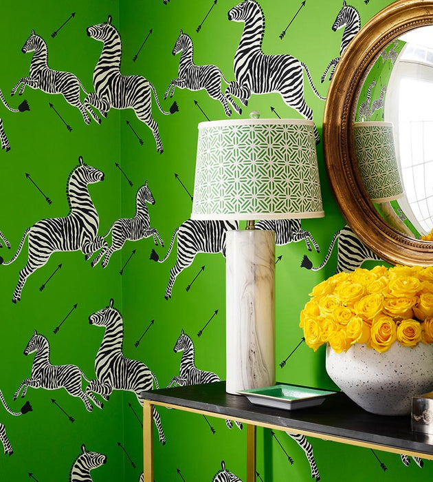 Scalamandre Zebras - Wallpaper Sample Limelight Wallpaper Sample SC 0015WP81388M