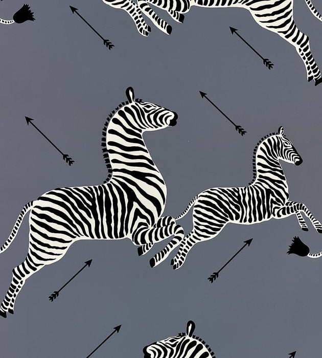 Scalamandre Zebras - Wallpaper Sample Charcoal Wallpaper Sample SC 0016WP81388M