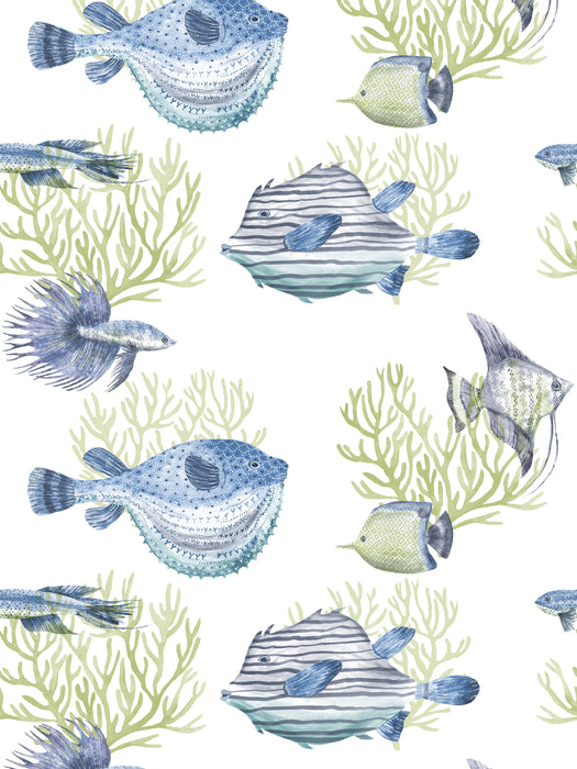 Scalamandre Oceanna Winter Reef Wallpaper Sample SC 0210CEAN