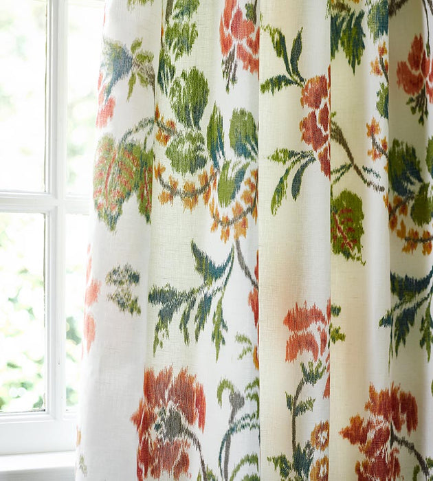 Scalamandre Kew Gardens Warp Print Multi On Ivory Fabric SC 000116611