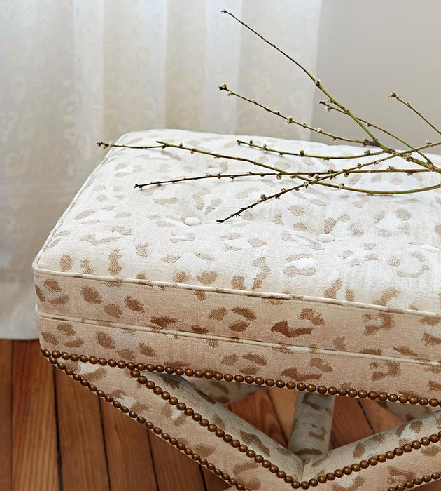 Scalamandre Broderie Leopard Camel On Cream Fabric SC 000127075