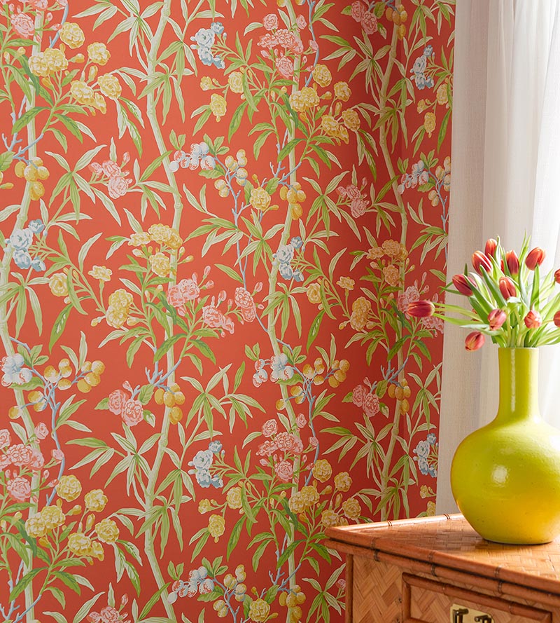 Scalamandre Lanai Passionfruit Wallpaper Sample SC 0003WP88431