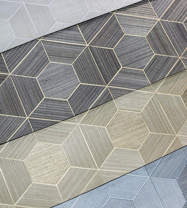 Scalamandre Hive - Abaca Graphite Wallpaper Sample SC 0003WP88469