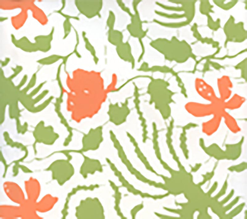 China Seas Seya Leaf Green Orange Wallpaper Sample 6650W-05WP