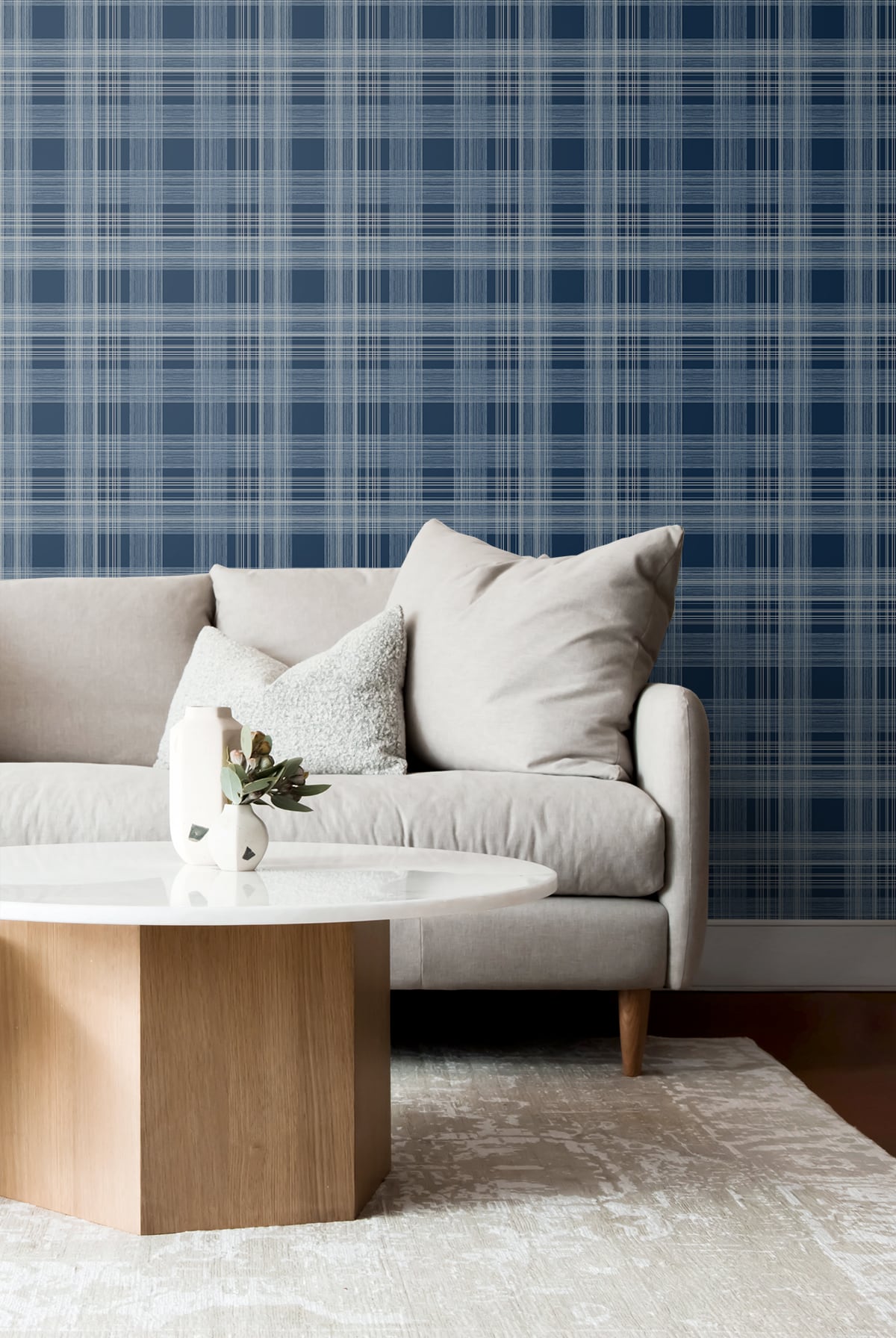 Seabrook Designs Rad Plaid Denim Blue Wallpaper SG10002