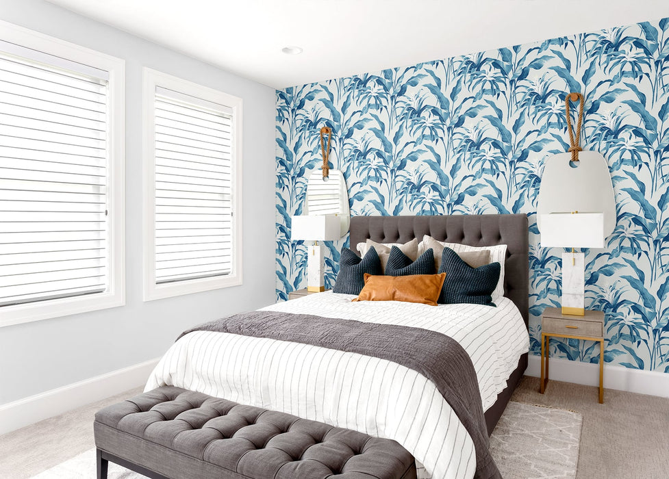 Seabrook Designs Palma Blue Lagoon & Grey Wallpaper SG10302