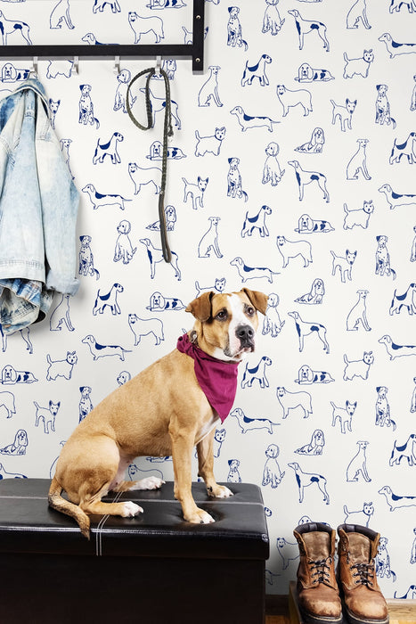 Seabrook Designs Best In Show Indigo Wallpaper Sample SG10402