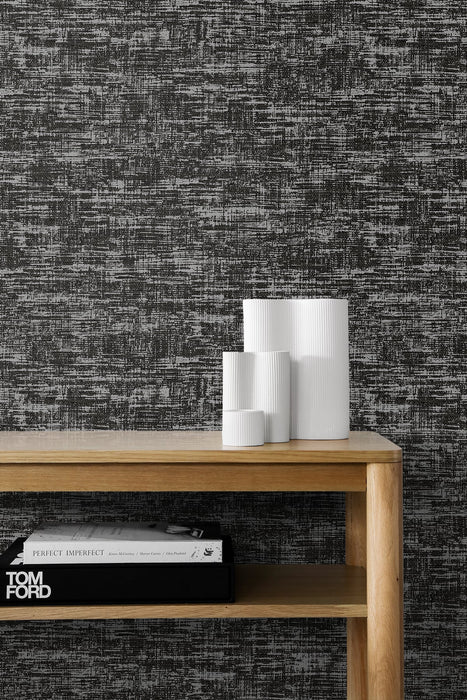 Seabrook Designs Interference Ash Grey Wallpaper Sample SG10500