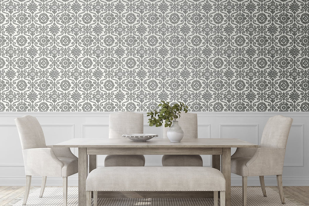 Seabrook Designs Augustine Charcoal & Linen Wallpaper SG10800