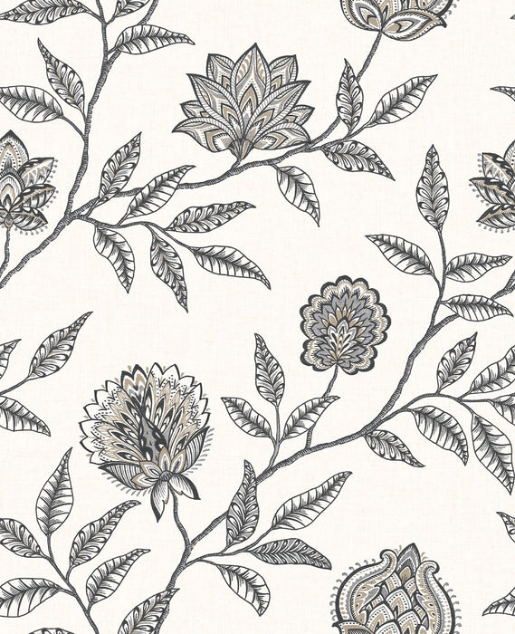 Seabrook Designs Jaclyn Charcoal & Sandstone Wallpaper Sample SG11000