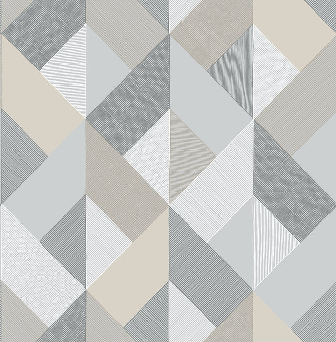 Seabrook Designs Marquetry Warm Stone Wallpaper Sample SG11108