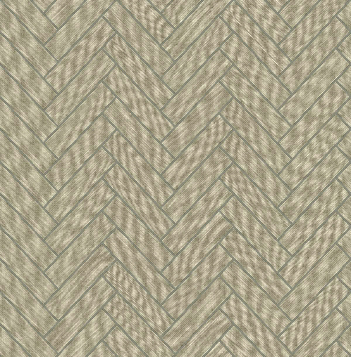 Seabrook Designs Herringbone Inlay Khaki & Metallic Silver Wallpaper SG11313