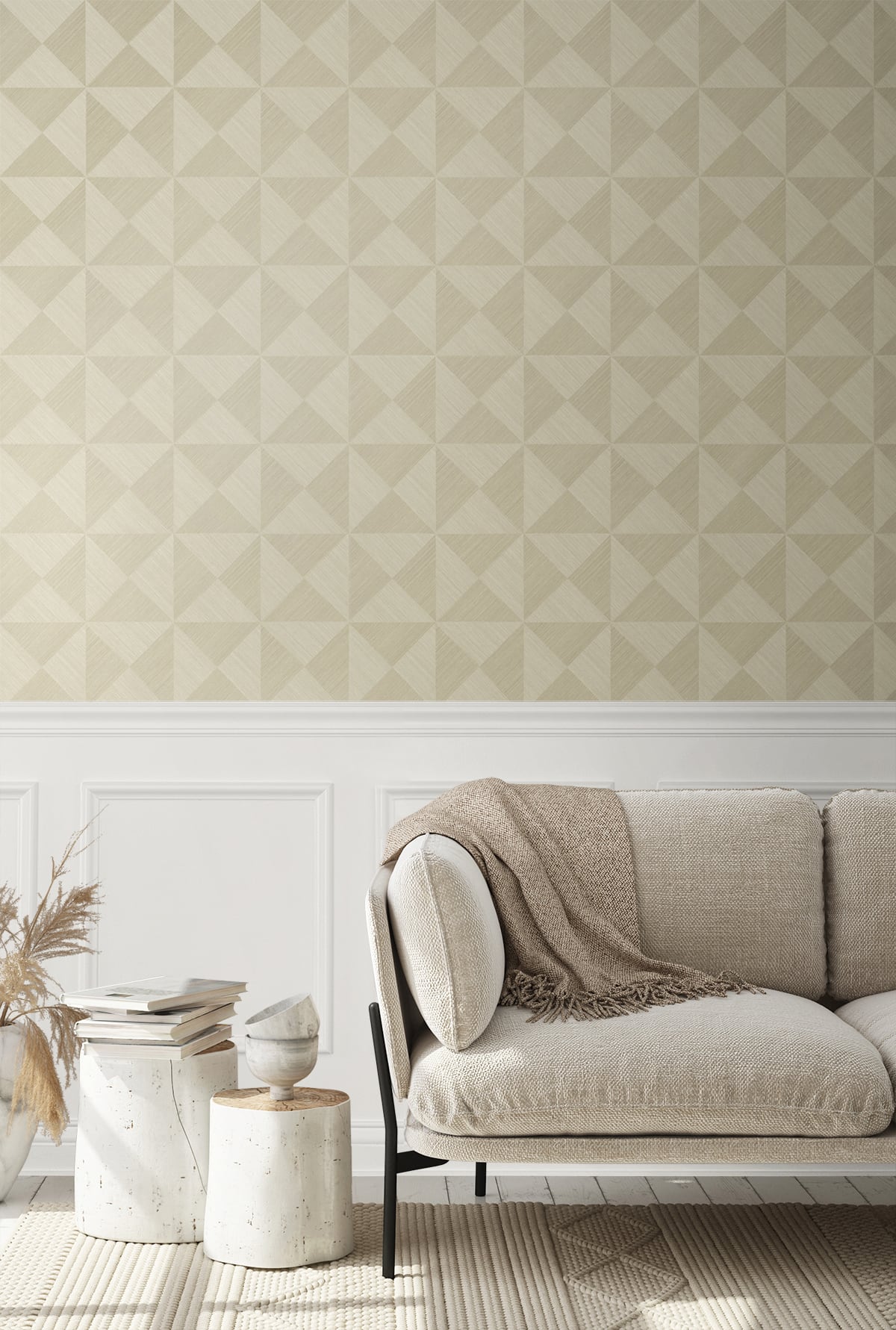 Seabrook Designs Geo Inlay Khaki Wallpaper SG11703