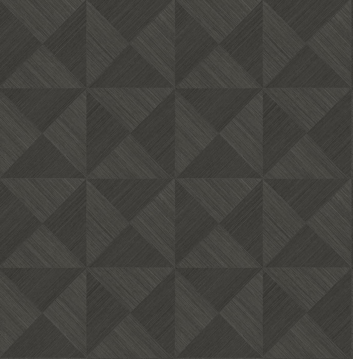 Seabrook Designs Geo Inlay Charcoal Wallpaper Sample SG11710