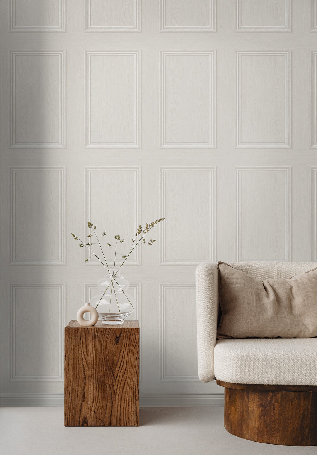 Seabrook Designs Faux Wood Panel Dove Wallpaper SG11800