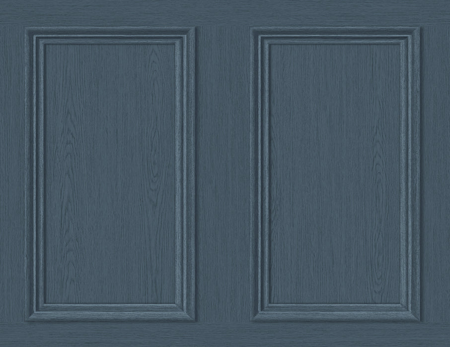 Seabrook Designs Faux Wood Panel Denim Blue Wallpaper Sample SG11802