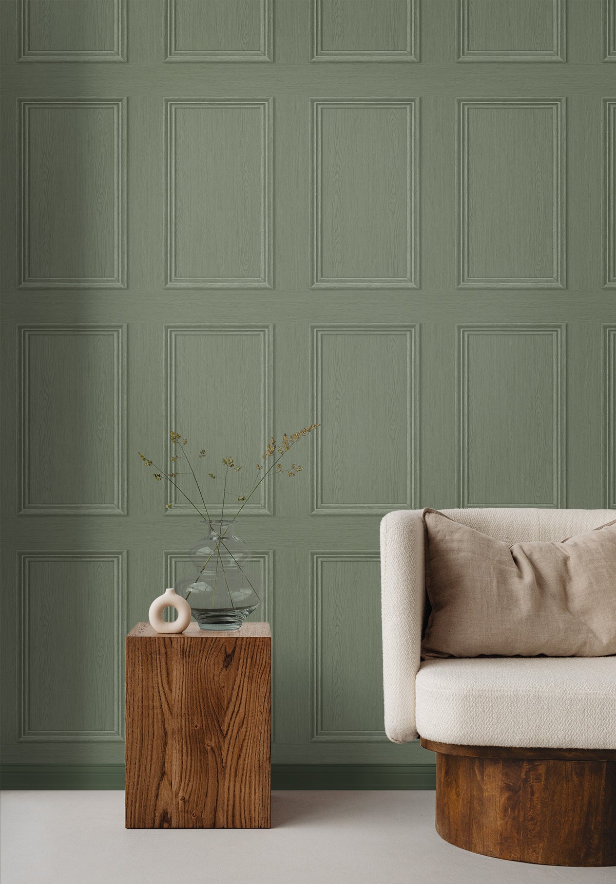 Seabrook Designs Faux Wood Panel Fresh Rosemary Wallpaper SG11804