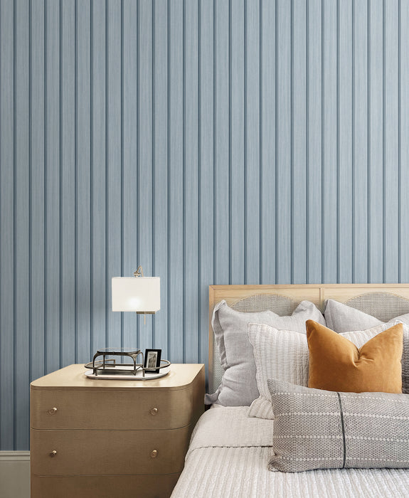 Seabrook Designs Faux Wooden Slats Blue Skies Wallpaper SG12102