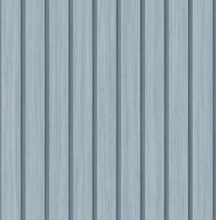 Seabrook Designs Faux Wooden Slats Blue Skies Wallpaper Sample SG12102