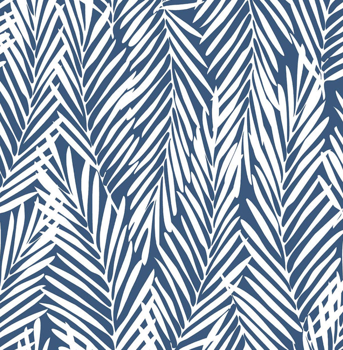 Seabrook Designs Mod Palm Coastal Blue Wallpaper Sample SG12302