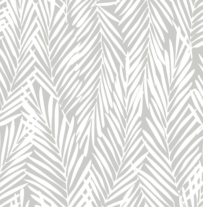 Seabrook Designs Mod Palm Harbor Grey Wallpaper Sample SG12308