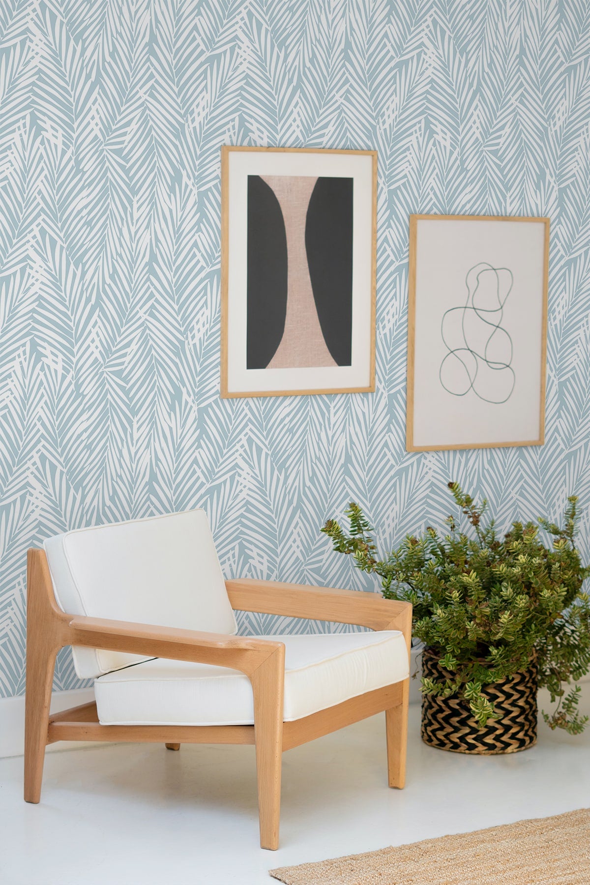 Seabrook Designs Mod Palm Blue Skies Wallpaper SG12312