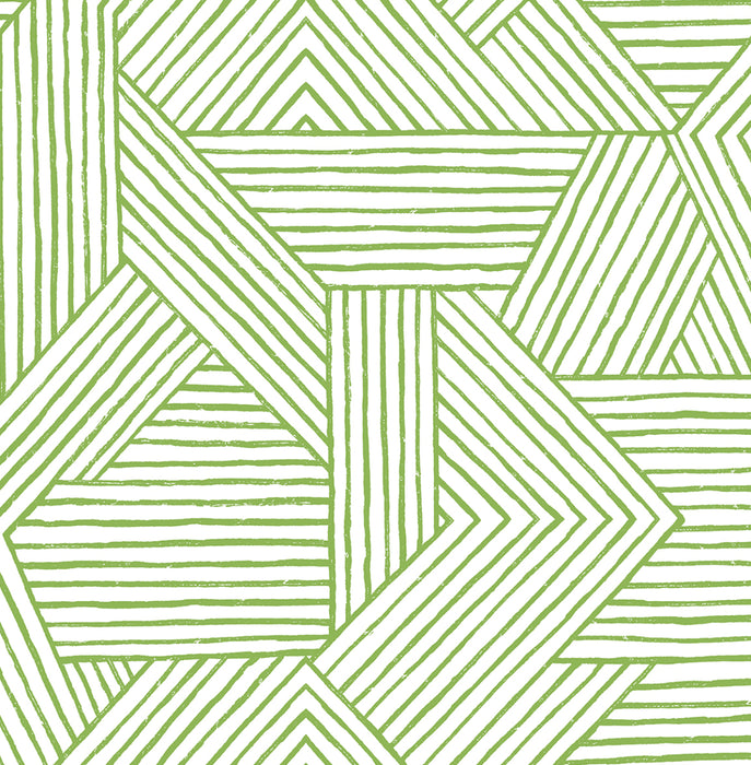 Seabrook Designs Etched Geometric Spring Green Wallpaper SG12404