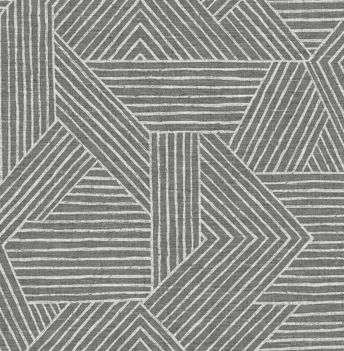 Seabrook Designs Etched Geometric Pewter Wallpaper Sample SG12406