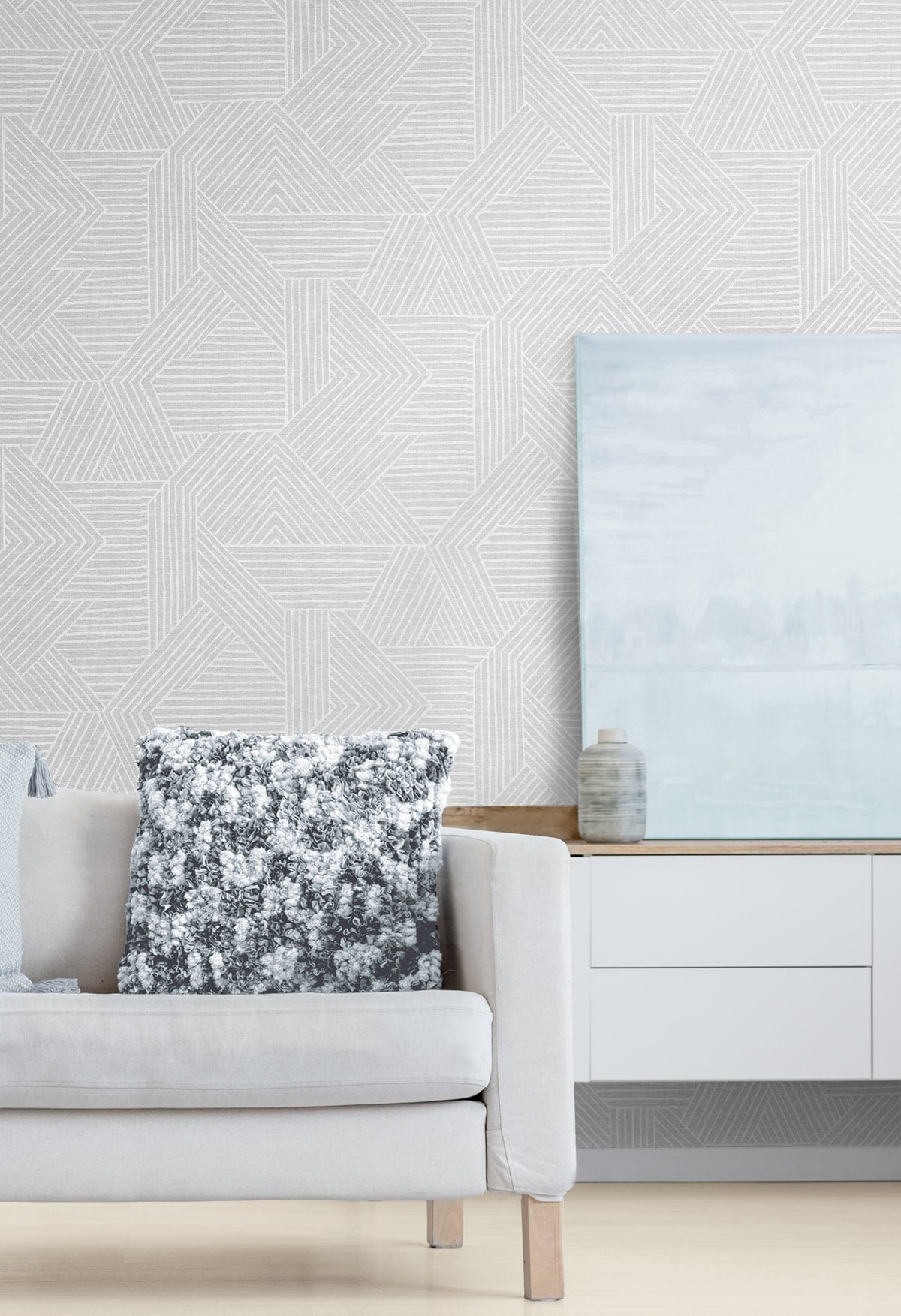 Seabrook Designs Etched Geometric Salt Glaze Wallpaper SG12408