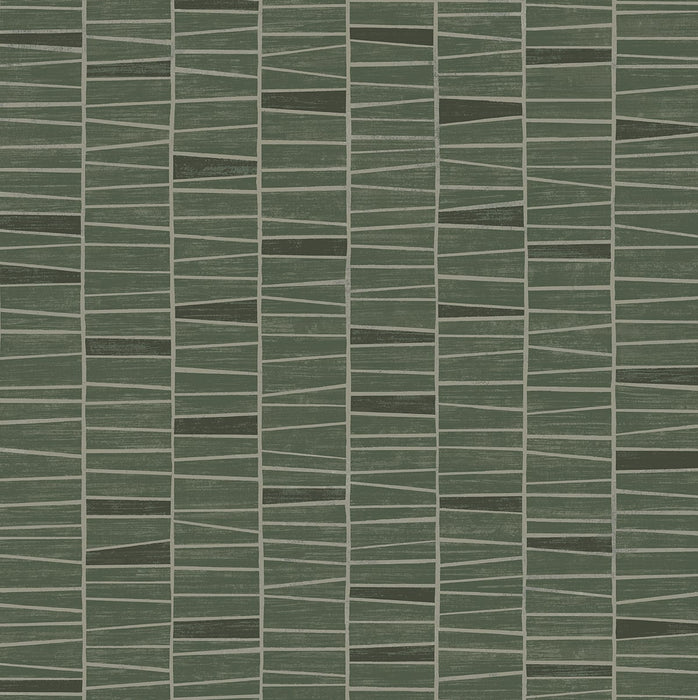 Seabrook Designs Organic Stripe Green Wallpaper SG12504