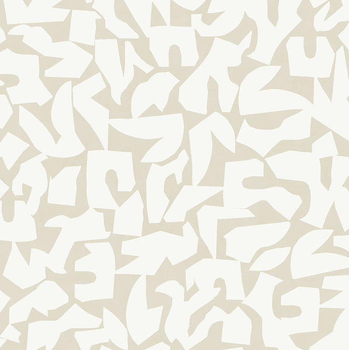 Seabrook Designs Graphic Geo Beige Wallpaper Sample SG12805