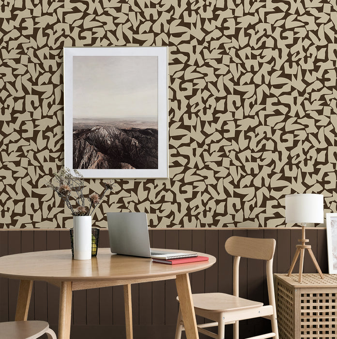 Seabrook Designs Graphic Geo Brown Wallpaper Sample SG12806