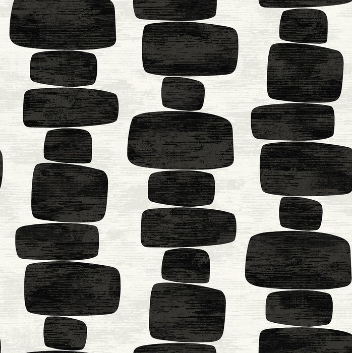 Seabrook Designs Stripe Block Charcoal Wallpaper SG12900