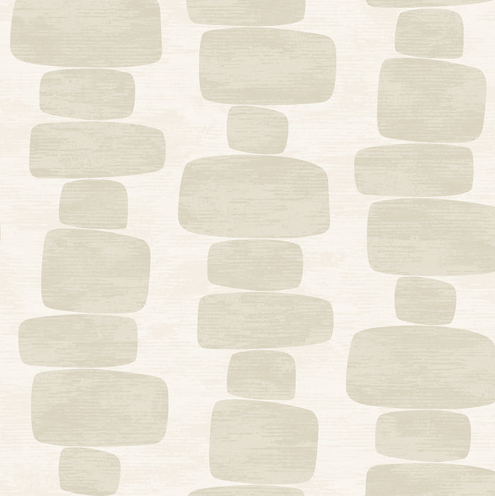 Seabrook Designs Stripe Block Beige Wallpaper Sample SG12905