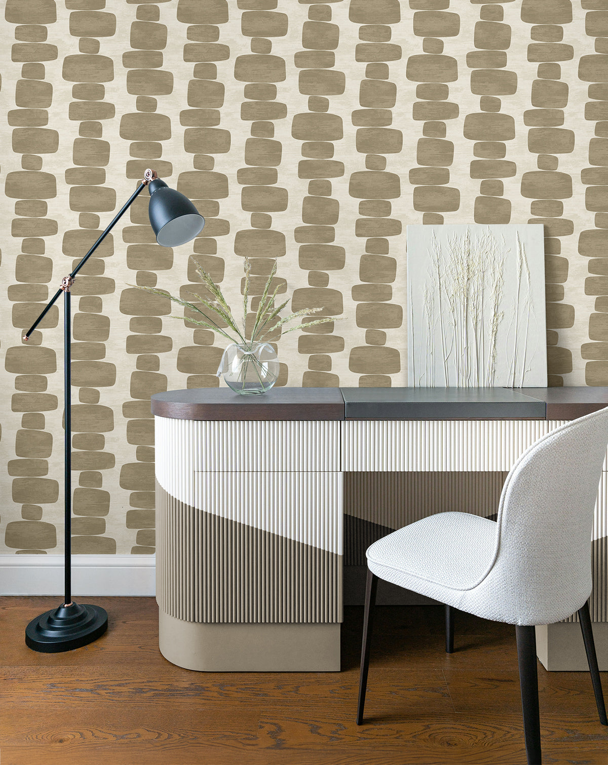 Seabrook Designs Stripe Block Tan Wallpaper SG12907