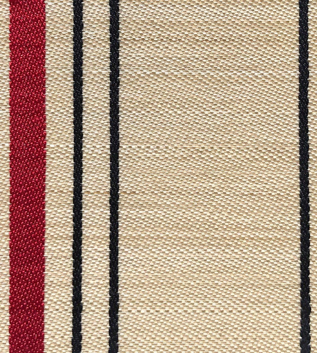 Old World Weavers Ardennais Silk Horsehair Beige / Red / Black Fabric Sample SK 0072B100