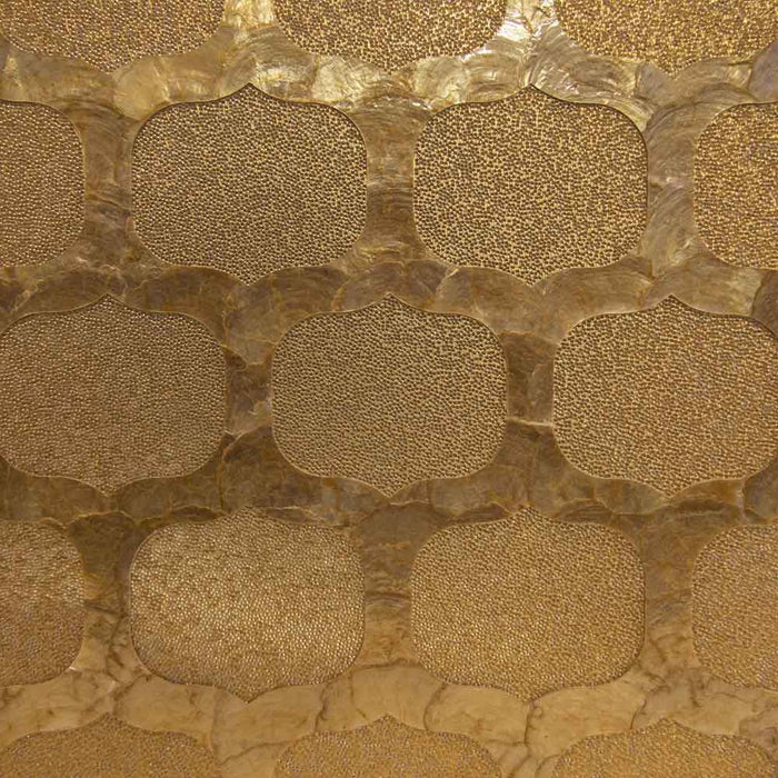 Maya Romanoff Starlit Lattice Golden Pearl/Golda Wallpaper Sample MR-SL1-02-1552