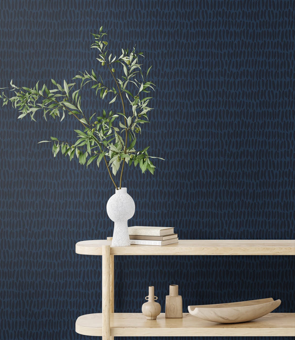 Seabrook Designs Brushwork  Midnight Wallpaper Sample SL80012