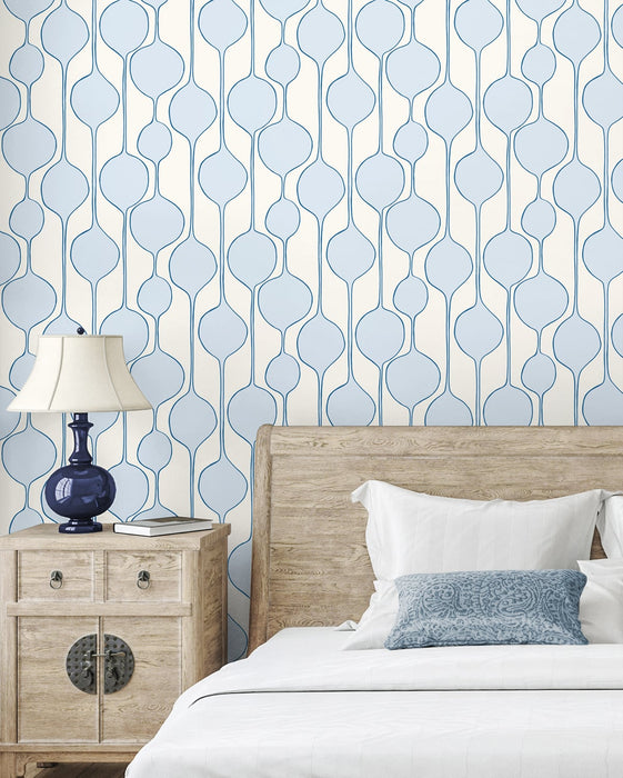 Seabrook Designs Minimalist Geometric  Baby Blue Wallpaper SL80102