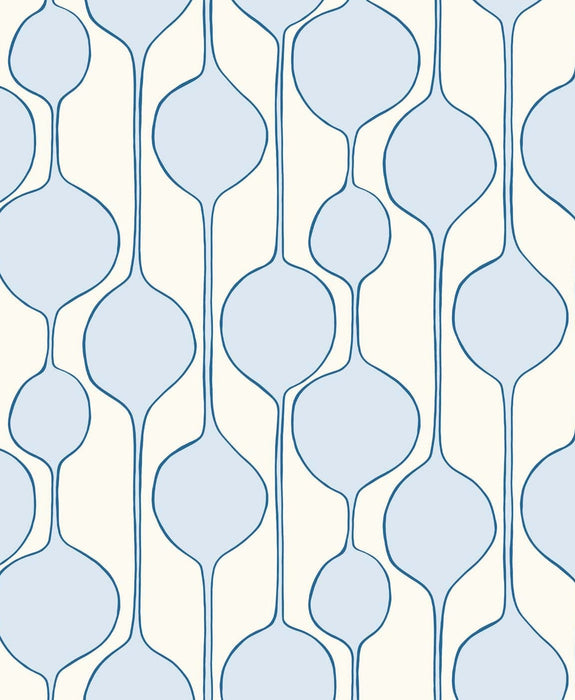 Seabrook Designs Minimalist Geometric  Baby Blue Wallpaper Sample SL80102