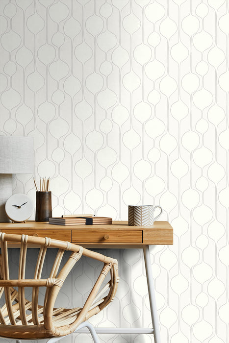 Seabrook Designs Minimalist Geometric  Egyptian Cotton Wallpaper Sample SL80108